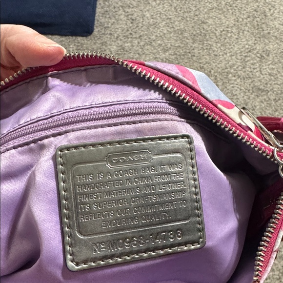 Coach Pink & Magenta Poppy Shoulder Bag with Match Wallet - Picture 7 of 12